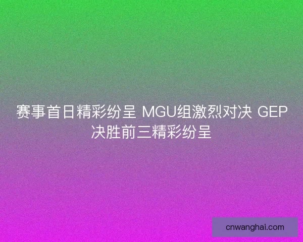 赛事首日精彩纷呈 MGU组激烈对决 GEP决胜前三精彩纷呈