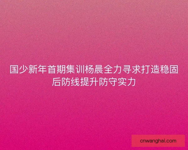 国少新年首期集训杨晨全力寻求打造稳固后防线提升防守实力